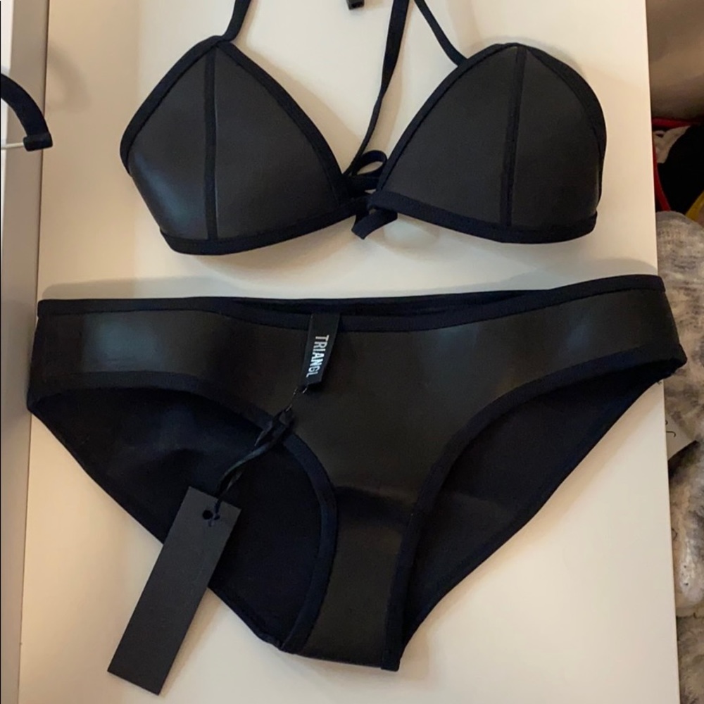 Triangl black neoprene bikini
